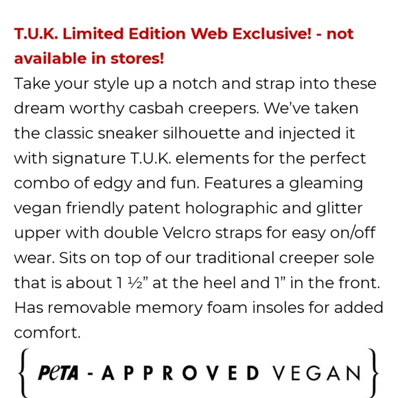 T.U.K Shoes Tuk Iridescent Double Velcro Casbah Creeper Poshmark